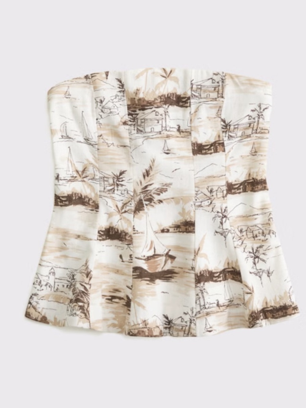 NWT Abercrombie & Fitch Linen Blend Strapless Peplum Top western rodeo M